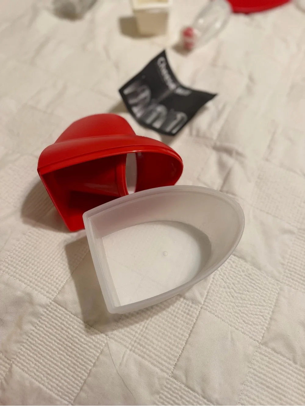 Tupperware Red and White Mini Cheese Mill